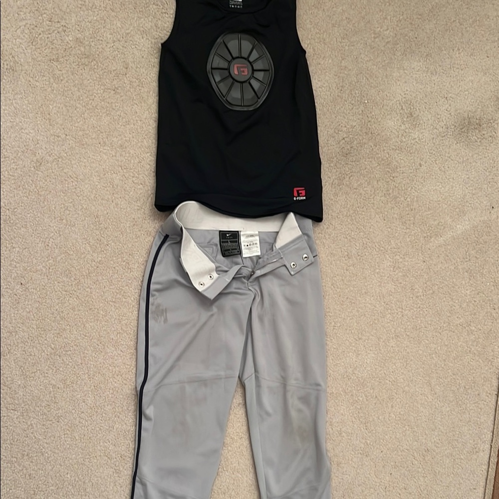 Youth Large. Boys baseball chest protector & baseball pants